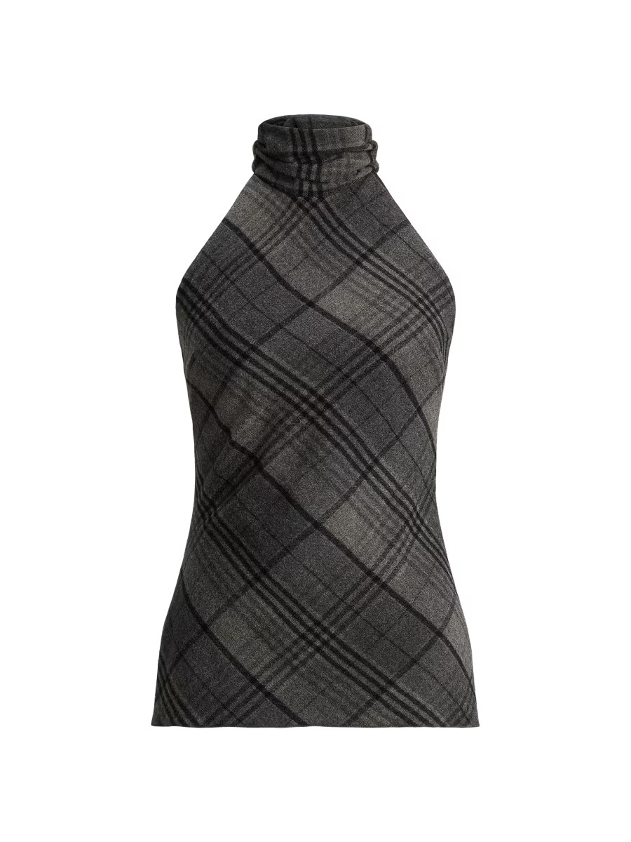 Chilton Plaid Sleeveless Wool Top | Saks Fifth Avenue