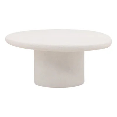 Raul Concrete Terrazzo Coffee Table, White | Perigold