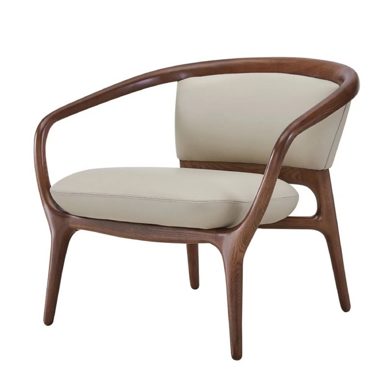 Cid 30 Inch Modern Accent Chair, Vegan Faux Leather Cushioned, Beige, Brown- Saltoro Sherpi - Wal... | Walmart (US)