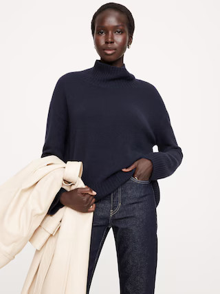 Oversized Midweight Cashmere Turtleneck Sweater | Banana Republic (US)