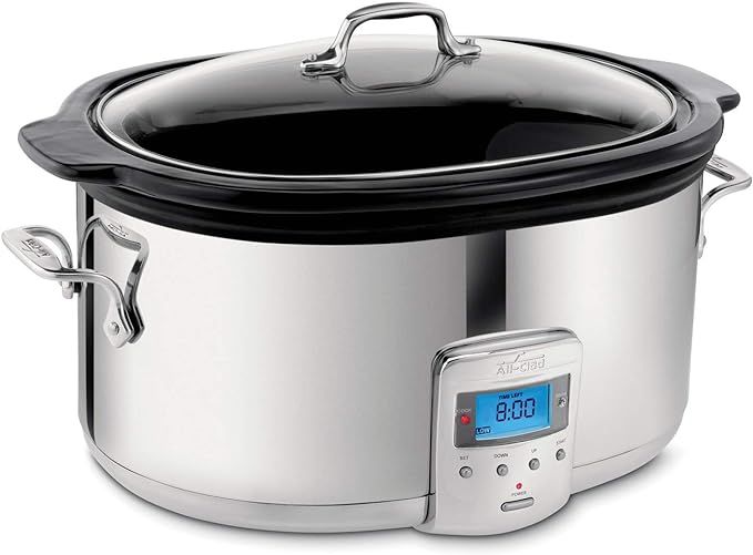 All-Clad SD700450 Programmable Oval-Shaped Slow Cooker with Black Ceramic Insert and Glass Lid, 6... | Amazon (US)
