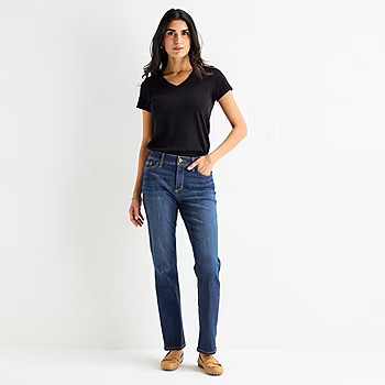 St. John's Bay Womens Mid Rise Straight Leg Jean | JCPenney