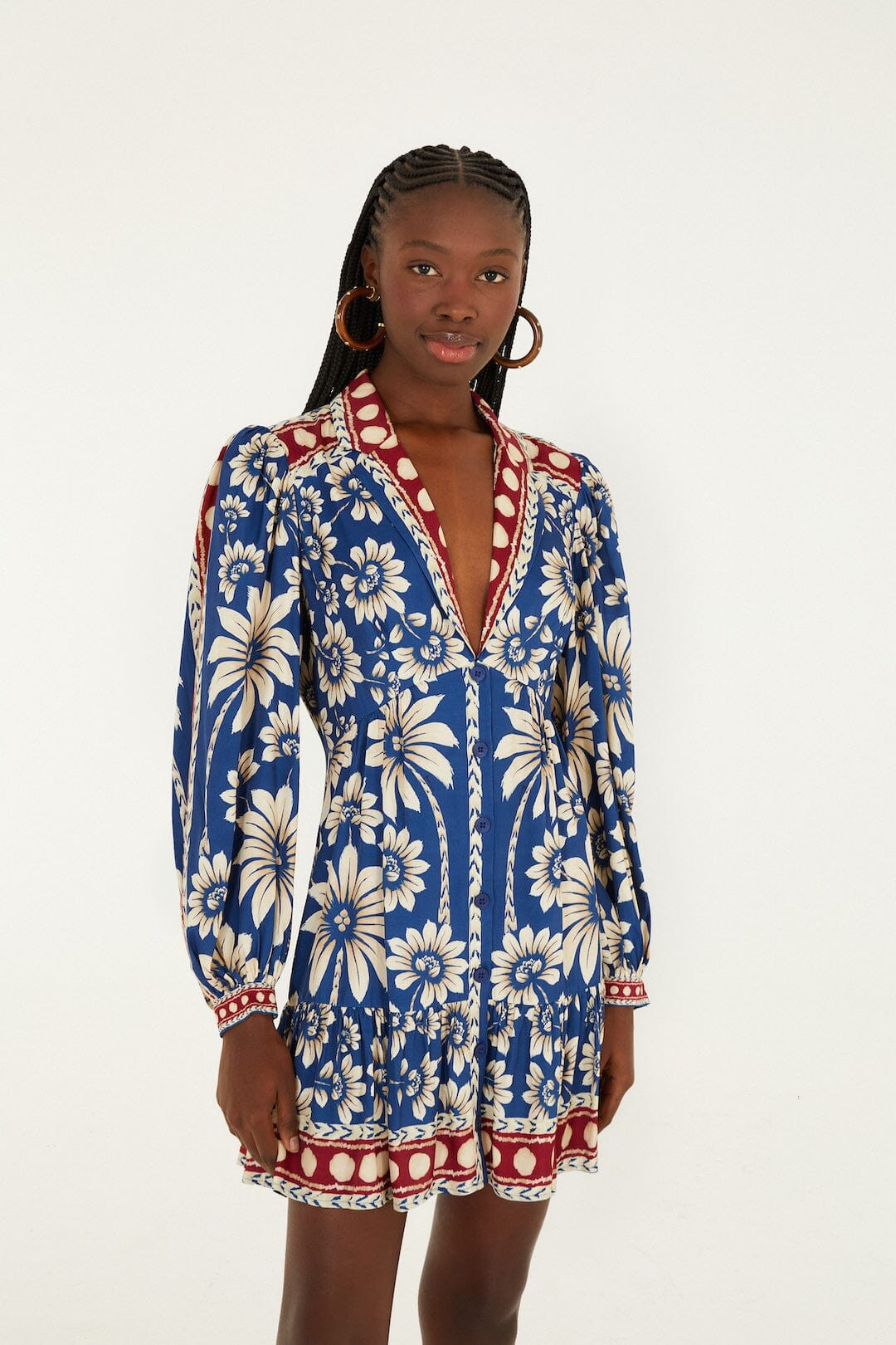 Blue Luna Lenzing Ecovero Viscose Mini Dress | FARM Rio | FarmRio (US)