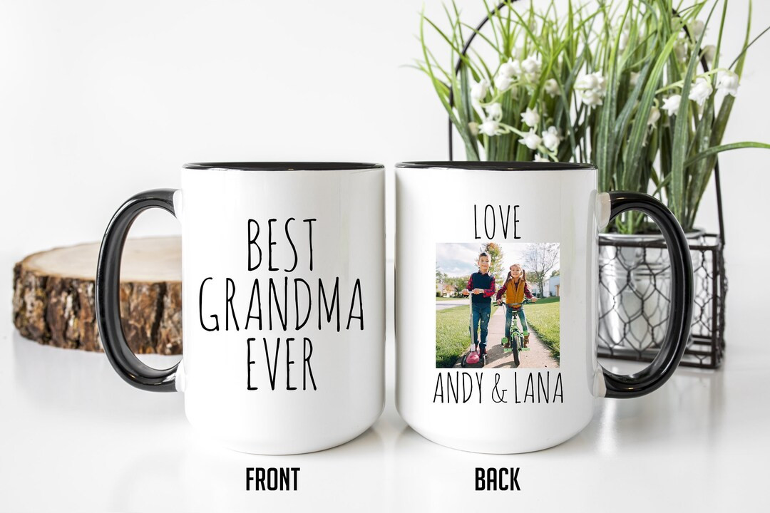 Best Grandma Ever Mug, Personalized Mug With Picture, Photo Mug For Grandma, Grandmother Gift, Ki... | Etsy (US)