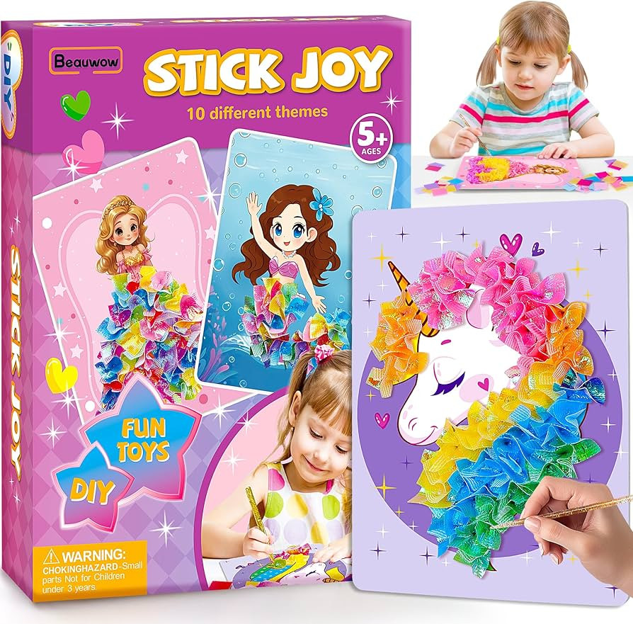 Poke Art Kit for Girls - Mess Free Craft Activity, DIY Poke Hands Art for Kids, Creative Sensory ... | Amazon (US)