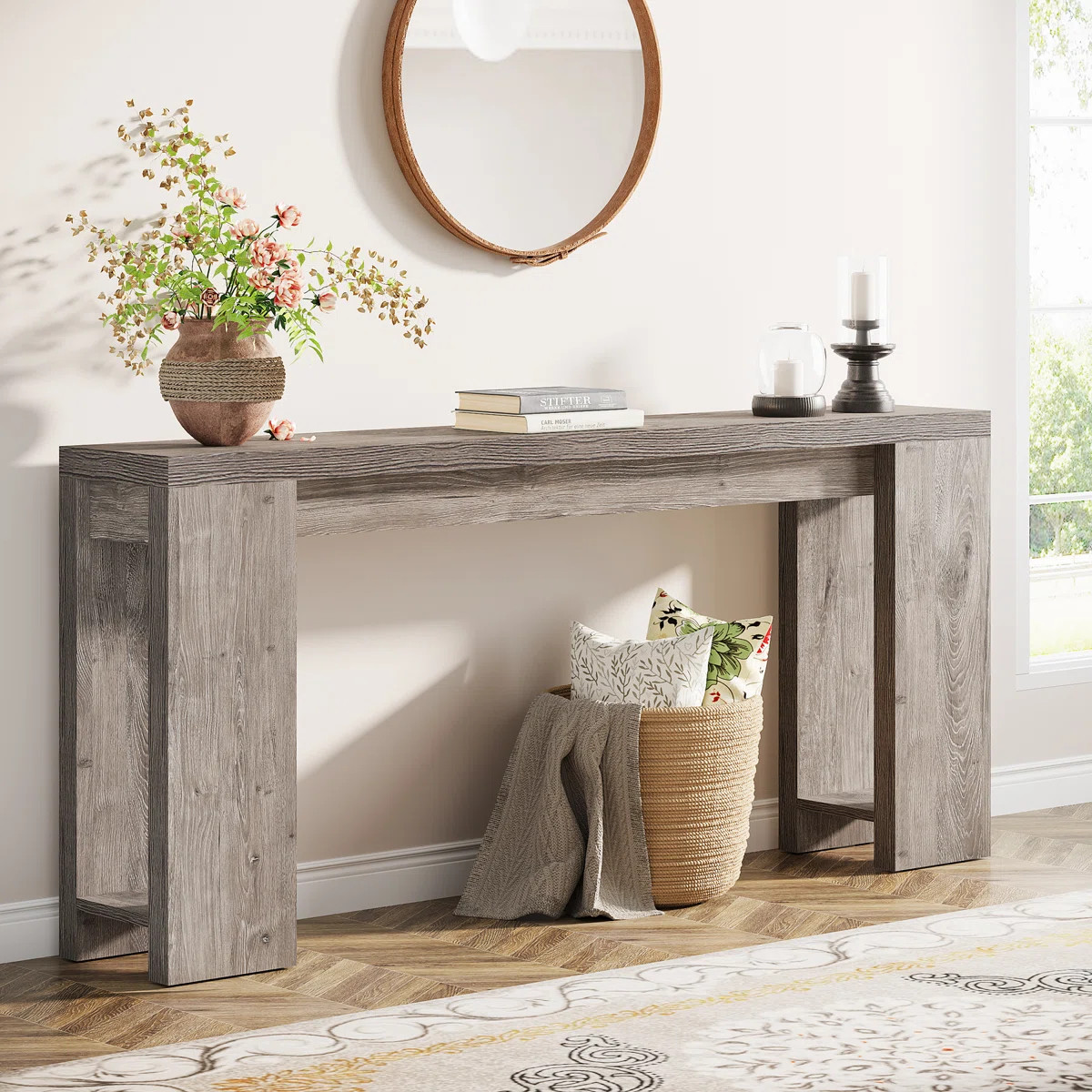 Dyron Extra Long Farmhouse Console Table For Entryway | Wayfair North America