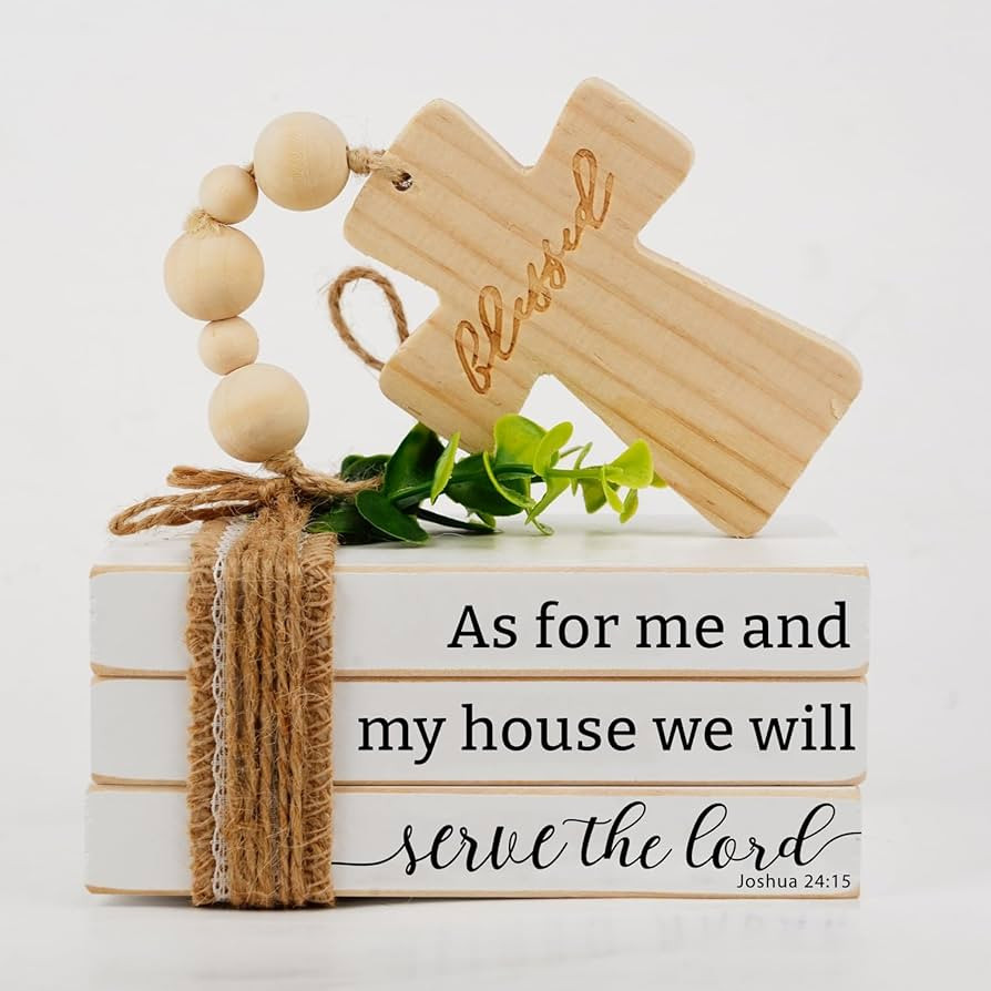 Mini Christian Bible Verse Tiered Tray Decor, Scripture Signs, As For Me and My House We Will Ser... | Amazon (US)