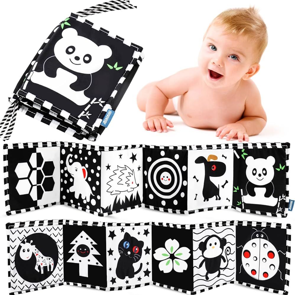 Baby Toys 0-6 Months,My First Black and White High Contrast Soft Cloth Book for babies 6-12 month... | Amazon (US)