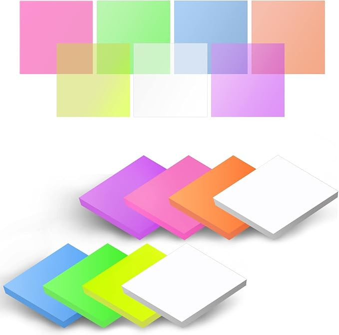 iKyce 400 Sheets Transparent Sticky Notes， 3 x 3 inch Clear Self-Sticky Annotation, Waterproof ... | Amazon (US)