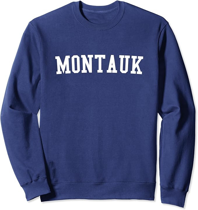 Montauk New York Prep Block Lettering Vintage Style Sweatshirt | Amazon (US)
