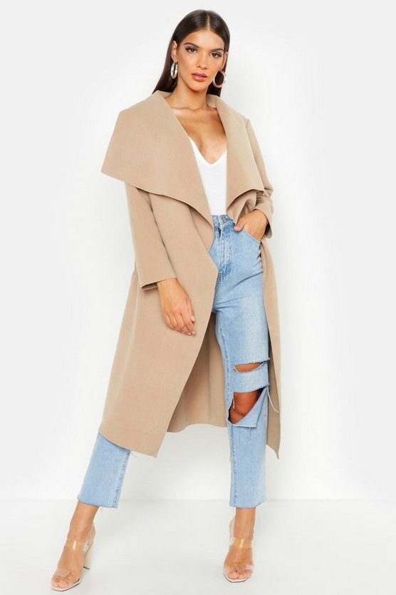 Belted Waterfall Coat | Boohoo.com (US & CA)