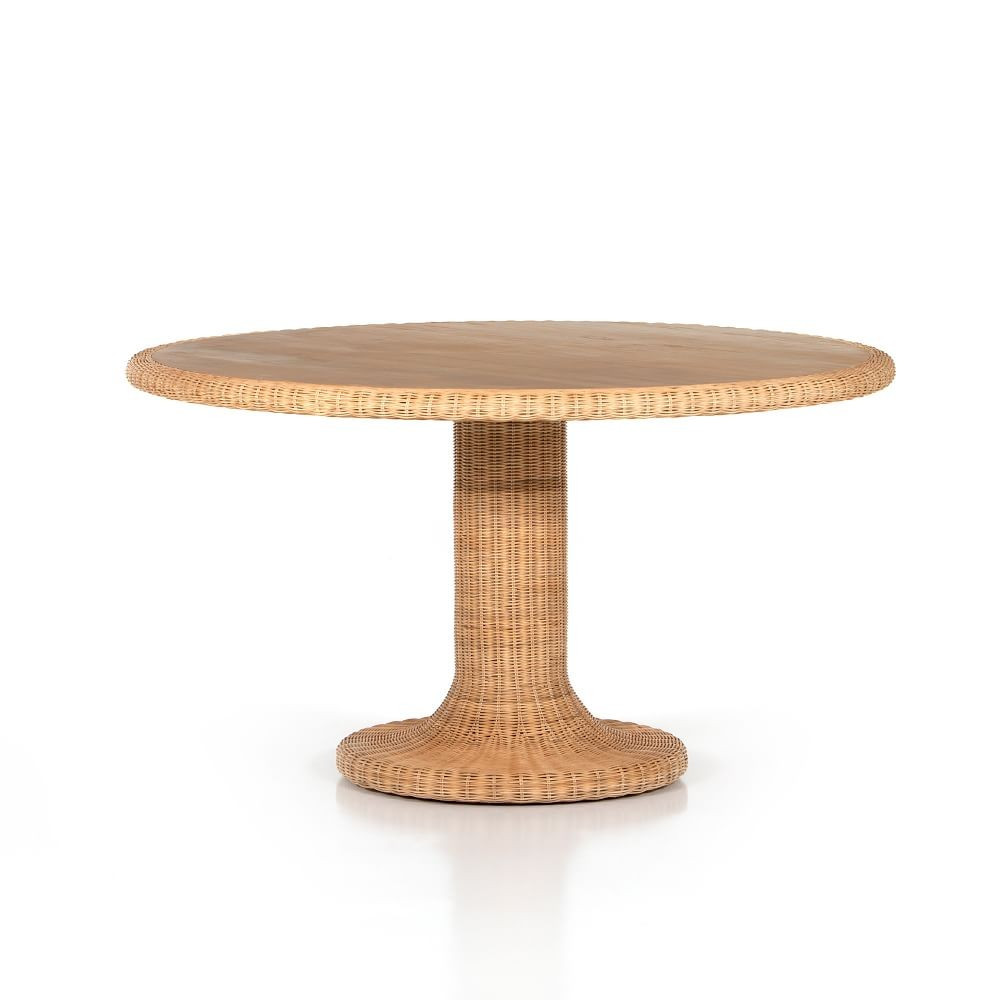 Rattan &amp; Mahogany Dining Table | West Elm (US)