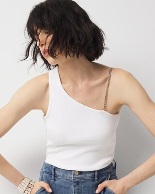 Chain Strap Ribbed Tank | White House Black Market