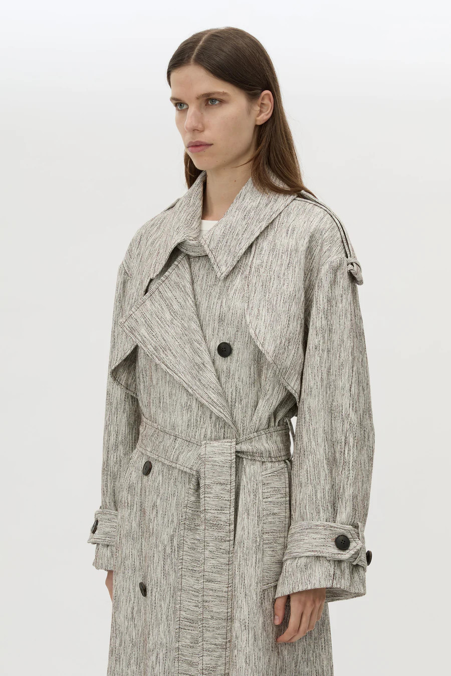 Maxine Trench Coat in Salt Pepper - CAMILLA AND MARC® C&M | CAMILLA AND MARC (ANZ)