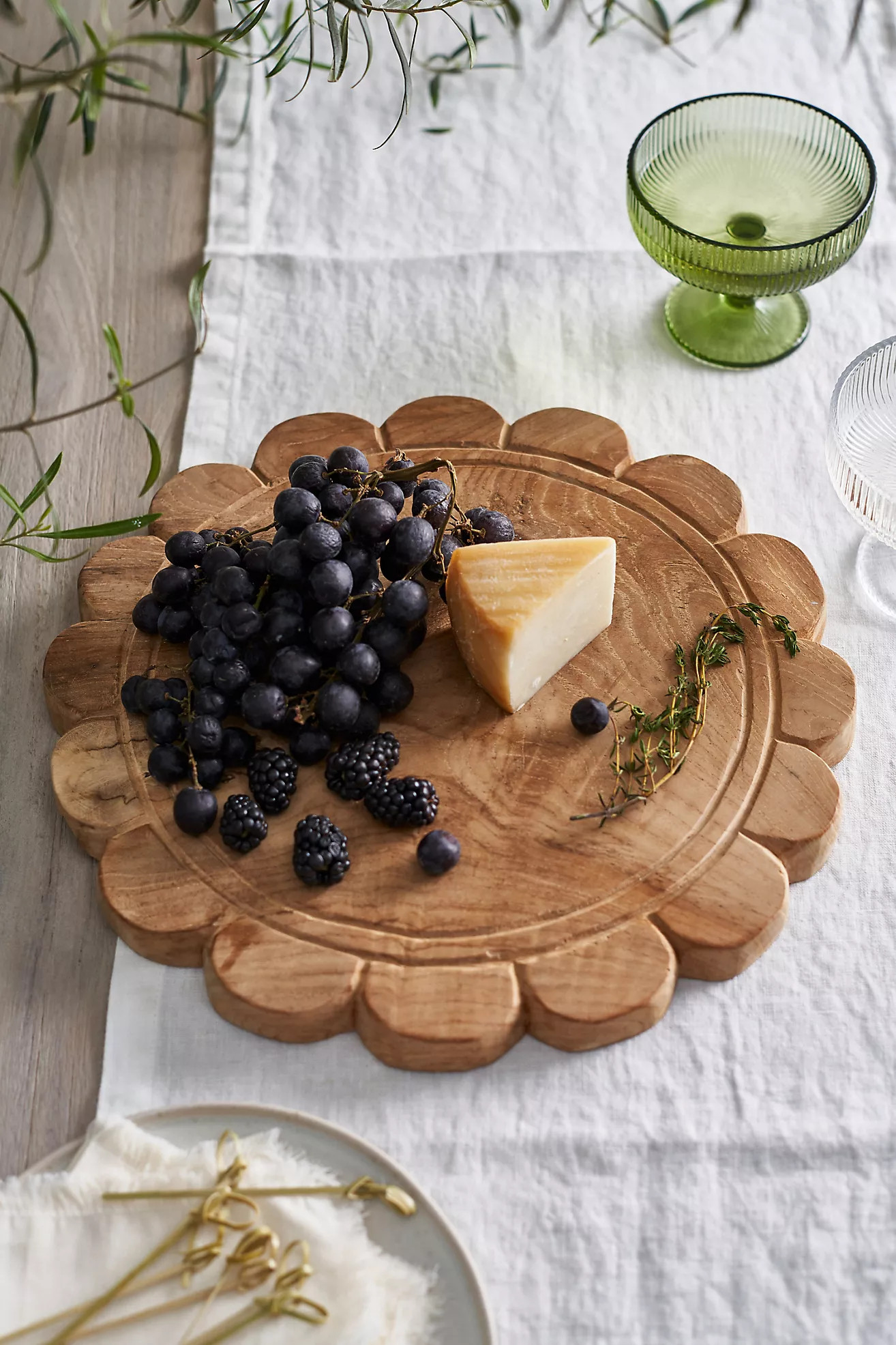 Scalloped Teak Serving Board | Anthropologie (US)