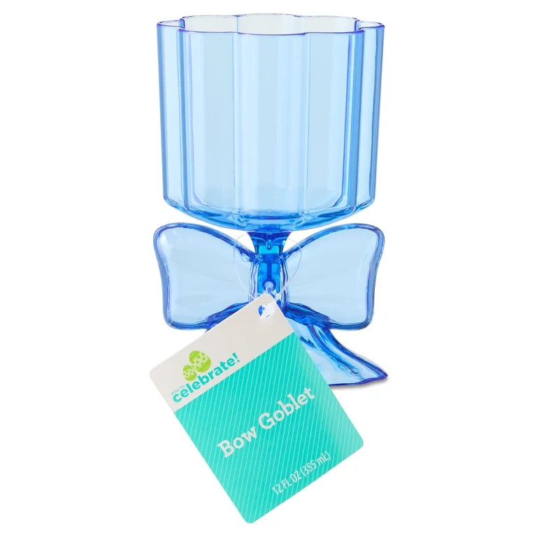 Easter Party Bow Goblet Cup, Blue, Way To Celebrate, 12 oz, 3.7 x 3.5 x 5.5 Inch | Walmart (US)