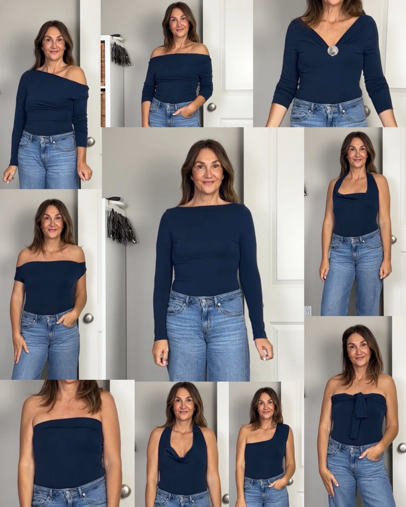 One top, many ways! Great for travel!
This top is super stretchy and soft and easy to wear many ways. I’m wearing usual size S. Linked it on US Amazon (sorry not available on .ca) and there is a very similar top I also linked from Intimissimi that ships all over the world but I don’t see a Canadian option.
The Amazon brand has their own website that ships to Canada, go to https://suuksess.com/en-ca/collections/long-sleeve-shirts/products/cloud-cashmere-boat-neck-shirt-long-sleeve and use code CBSTYLED or comment “link” on my Instagram post to get that link sent via dm
Jeans: my exact ones are from Aritzia (size 27, 32” inseam), they have the same ones on the Levi’s website but the Canadian listing only has the 30” inseam and mine are 32” (US site has theee inseam options)


#LTKootd #LTKOver40 #LTKTravel