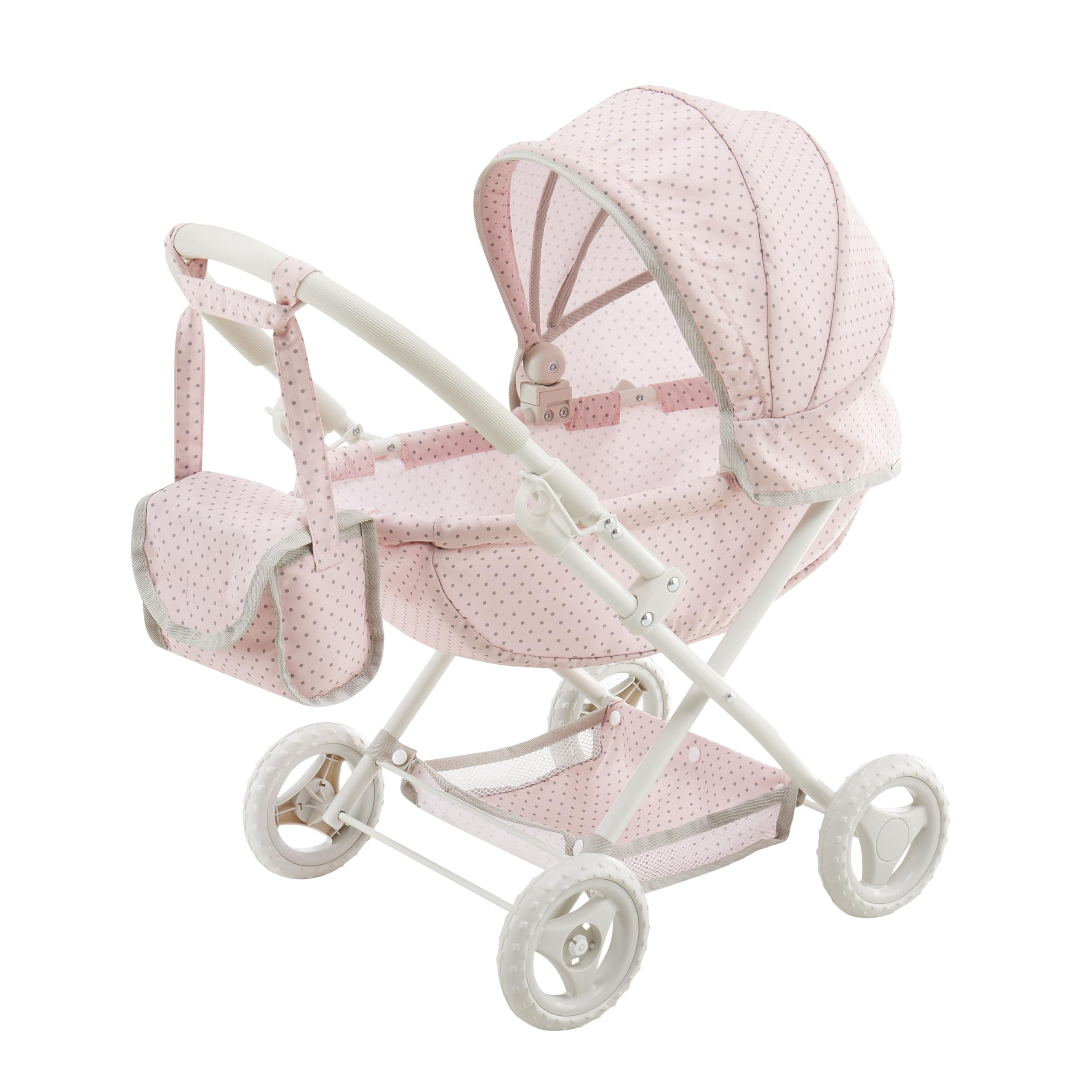 Olivia's Little World Polka Dot Princess Baby Doll Pram Stroller with Retractable Canopy & Storag... | Amazon (US)