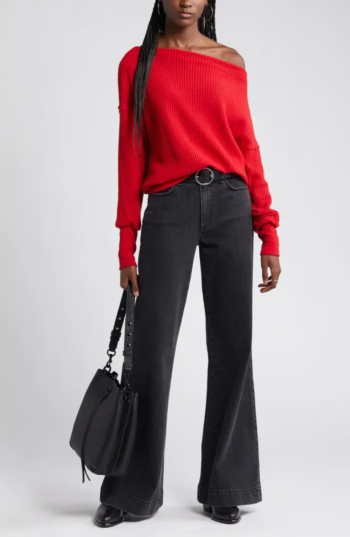 Off the Shoulder Thermal Knit Top | Nordstrom