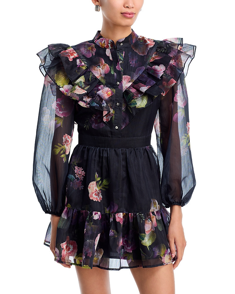 Aqua Floral Ruffle Trim Dress - Exclusive | Bloomingdale's (US)