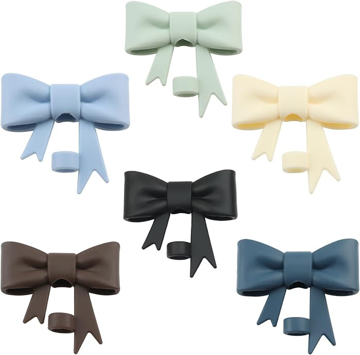 6Pcs Silicone Straw Toppers Covers for Stanley Cups 40/30oz 10mm(0.4in) Dust-Proof Bow Straw Cove... | Amazon (US)