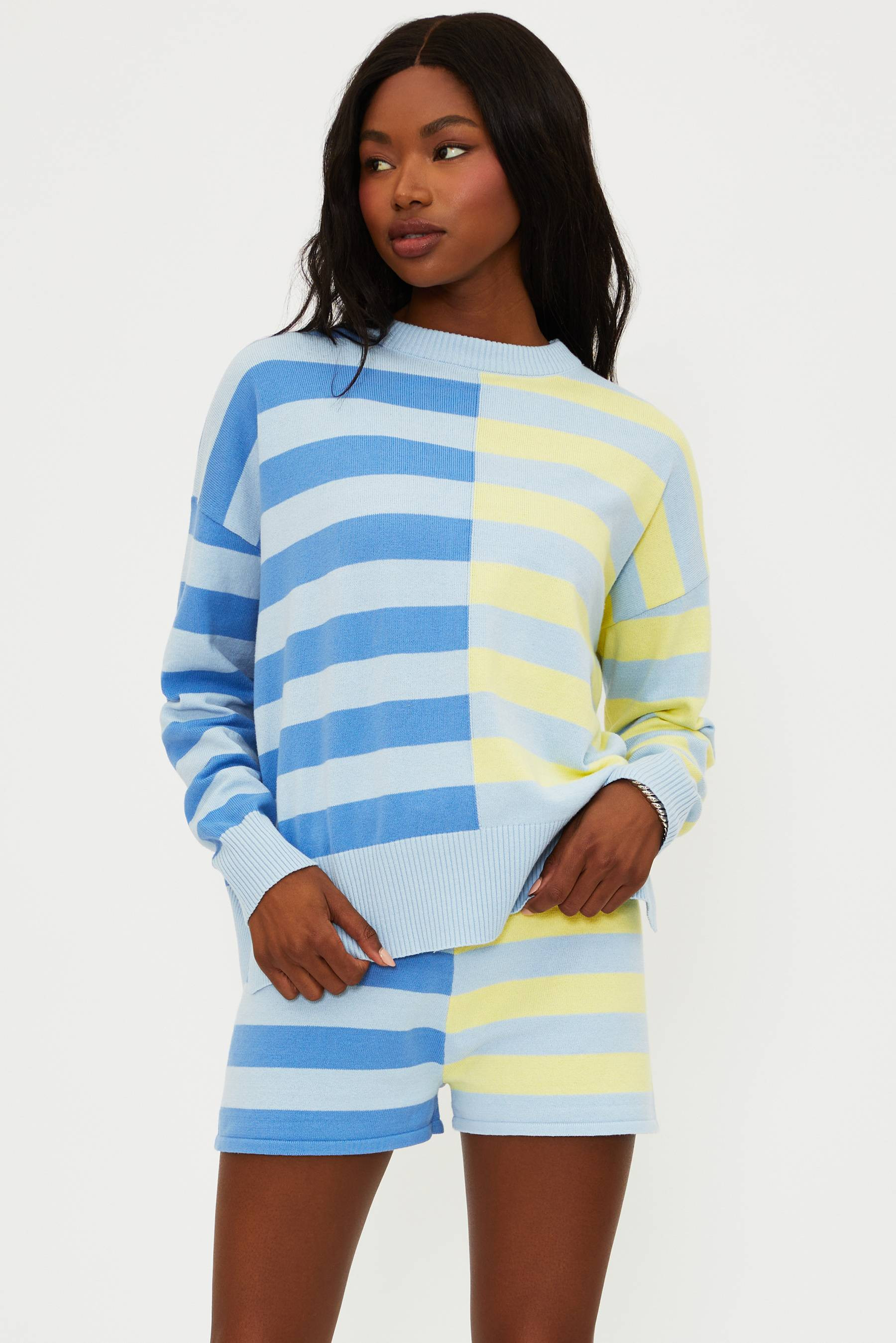 Callie Sweater Marina Stripe Mix | Womens Stripped Sweater | Beach Riot | Beach Riot