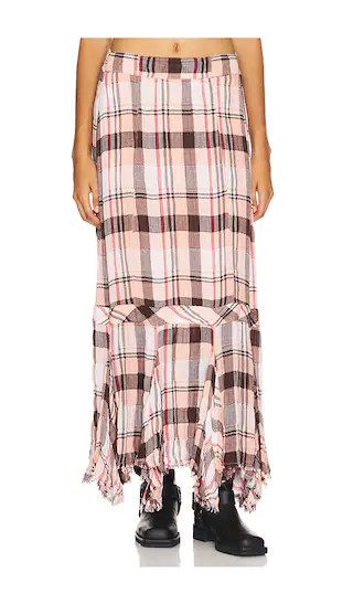 Bordeaux Plaid Maxi Skirt in Soft Combo | Revolve Clothing (Global)