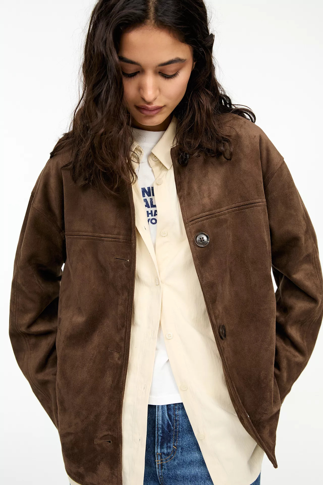 Faux suede jacket | PULL and BEAR UK