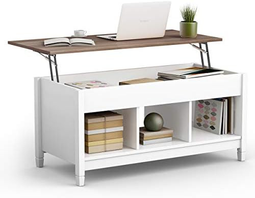 Tangkula Wood Lift Top Coffee Table, Modern Coffee Table w/Hidden Compartment and Open Storage Shelf | Amazon (US)