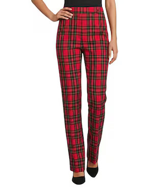 Alex Marie Coordinating Alexa Stretch Tartan Full Length Skinny Leg Pants | Dillard's | Dillard's