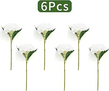 Kimura's Cabin 6 Pcs White Hydrangea Flowers Bouquets Silk Hydrangea Flowers with Stems Faux Hydr... | Amazon (US)