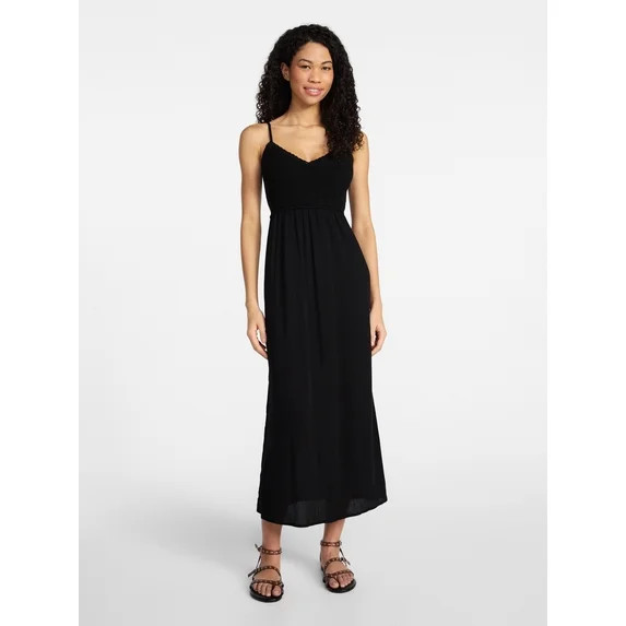 No Boundaries Mix Media Maxi Dress, Women's | Walmart (US)