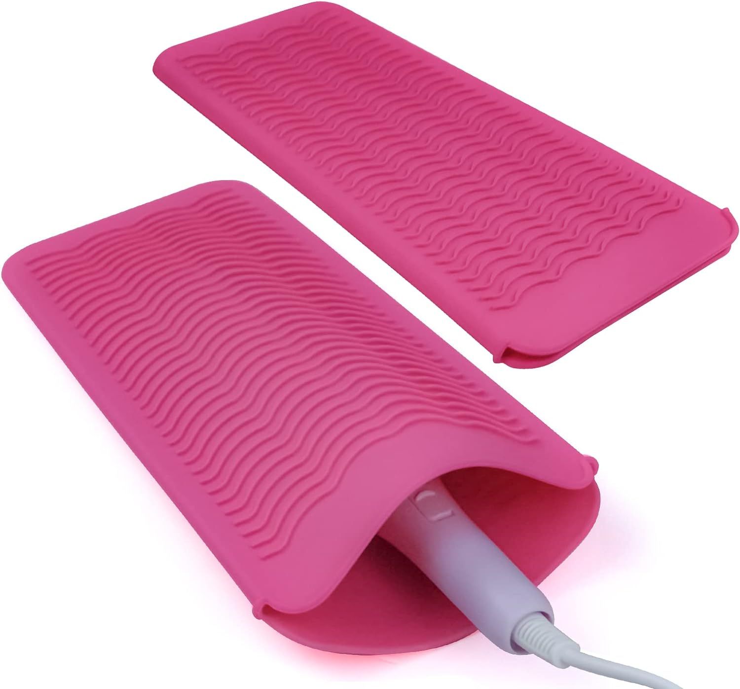 2PCS Silicone Heat Resistant Mat Pouch for Hair Straightener, Curling Iron, Flat Iron and Hot Hai... | Amazon (US)