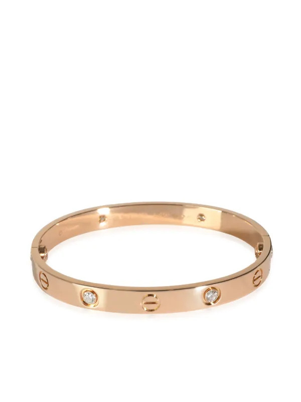 Cartier pre-owned 18kt Rose Gold Love Diamond Bracelet - Farfetch | Farfetch Global