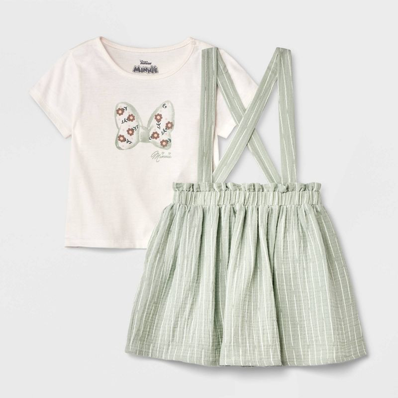 Toddler Girls' Disney Mickey Mouse Top and Bottom Set - Cream | Target