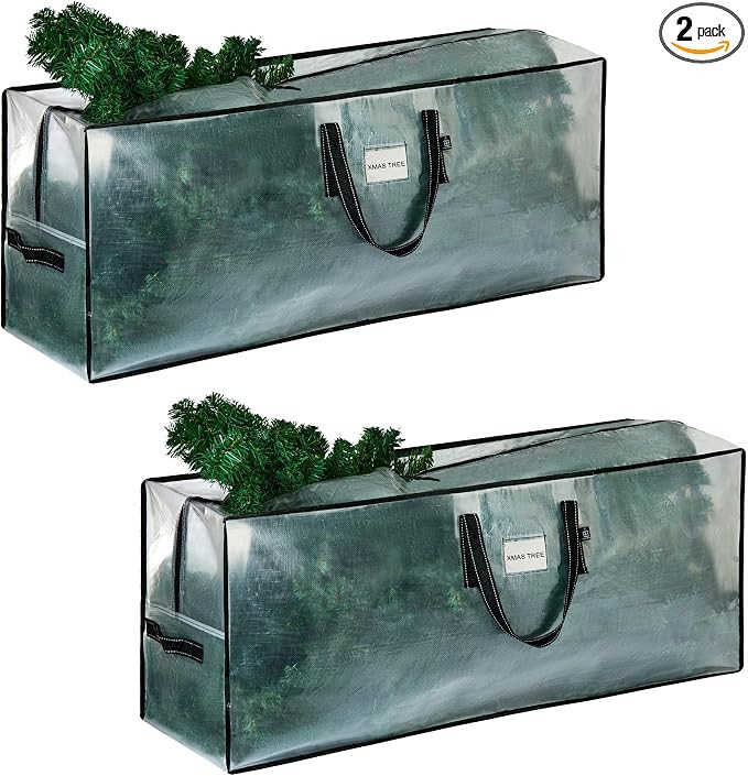 VENO 2 Pack Clear Christmas Tree Storage Bag - Fits 7.5 Ft Artificial Trees, Heavy Duty Large Bag... | Amazon (US)