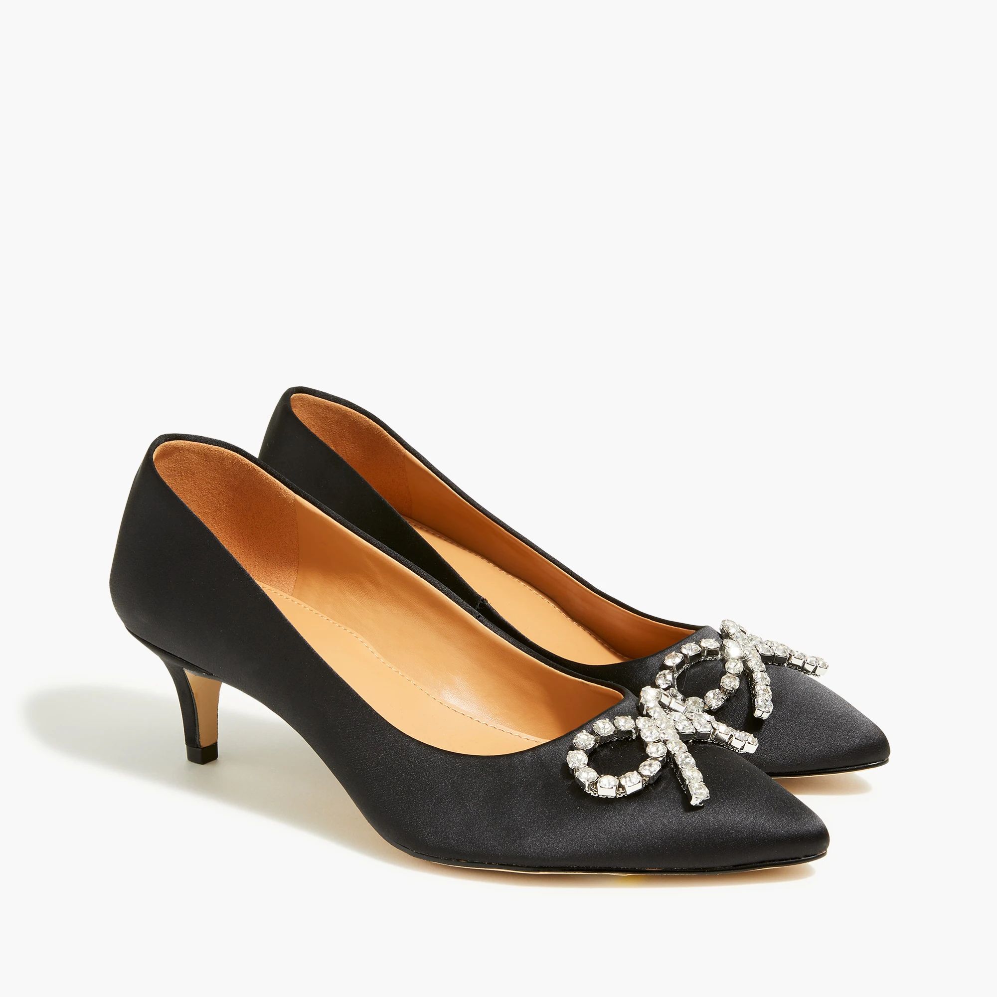 Crystal bow kitten heels | J.Crew Factory