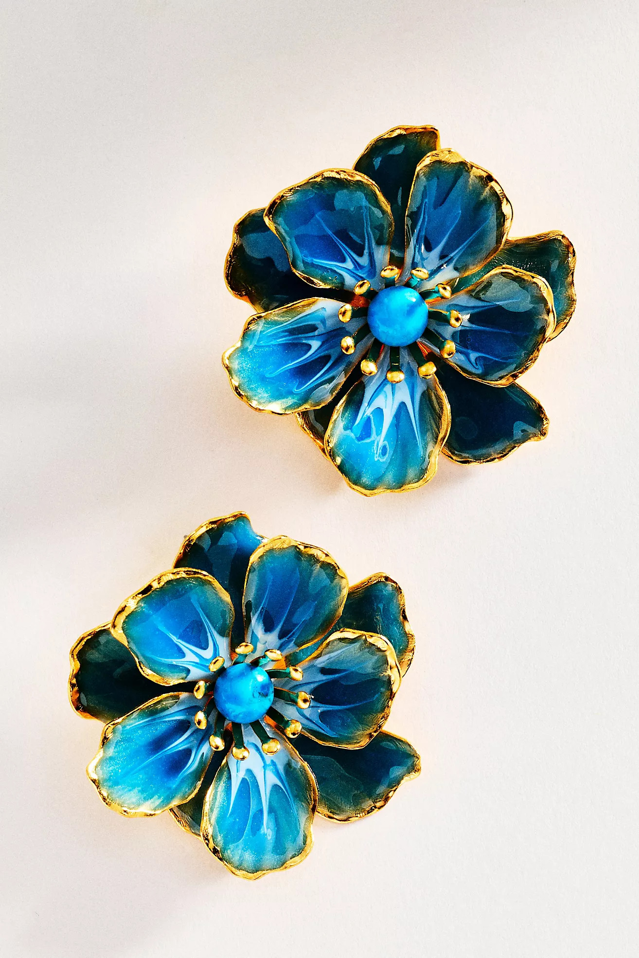 The Pink Reef Hand-Painted Birth Flower Stud Earrings | Anthropologie (US)