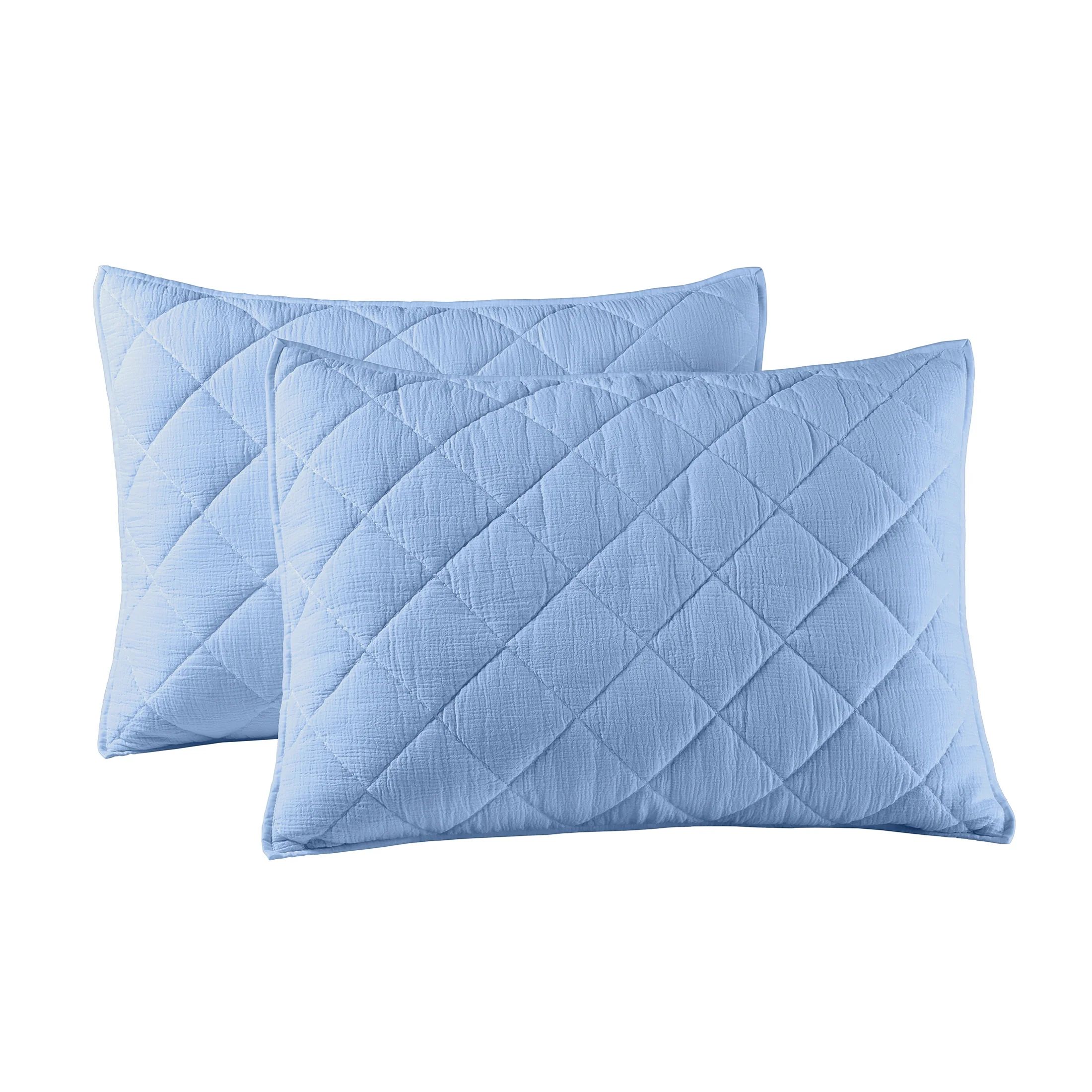 Better Homes & Gardens Blue Diamond Gauze Pillow Shams, Standard (2 Count) | Walmart (US)