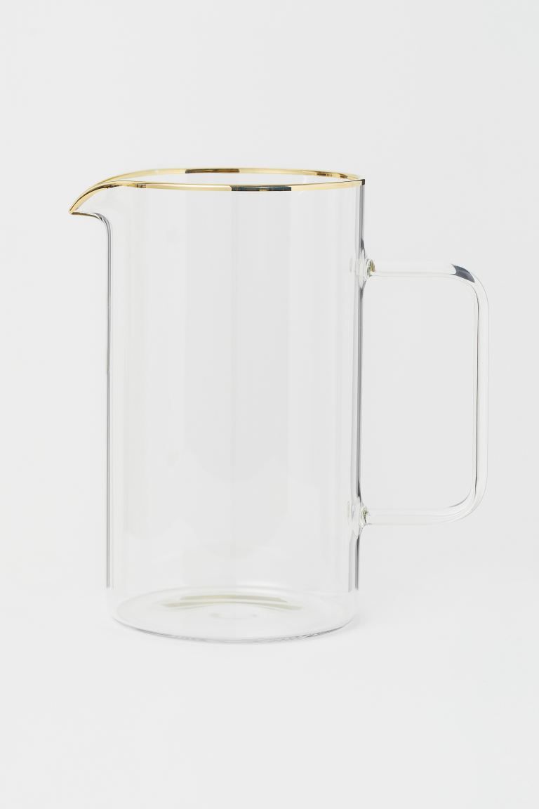 Gold-colored-rim Glass Pitcher | H&M (US + CA)