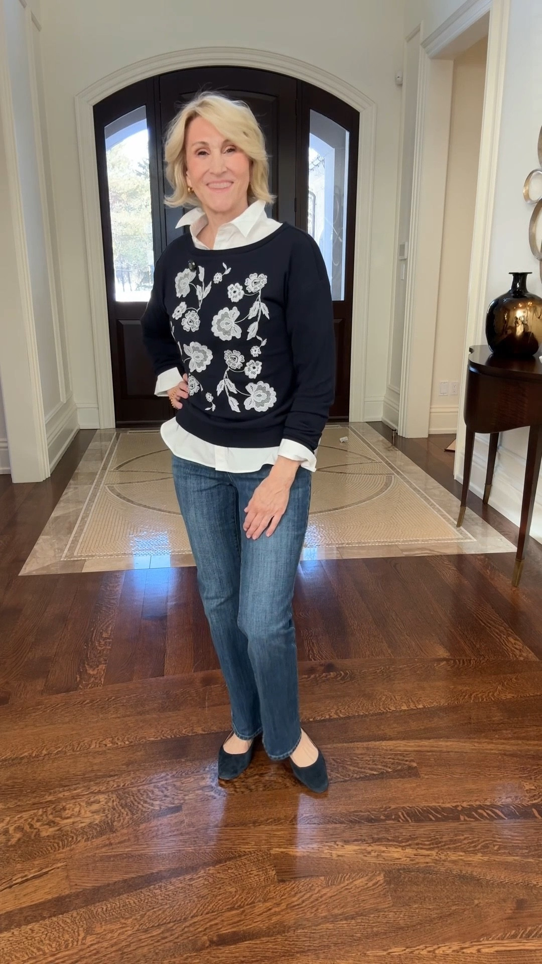 Some days just call for easy pieces that still feel a little special ✨

I’m loving this embroidered sweatshirt paired with my go-to jeans and slingback ballet flats — it’s that perfect mix of relaxed and pulled together. Comfortable enough for school runs and errands, but polished enough that I don’t feel like I’ve “given up” on the day.

The embroidery adds just the right amount of detail (because basics don’t have to be boring 😉), and the slingbacks keep it feeling feminine and light for the season.

Proof that simple really can be chic. 🤍

#LTKSeasonal #LTKgrwm #LTKOver40