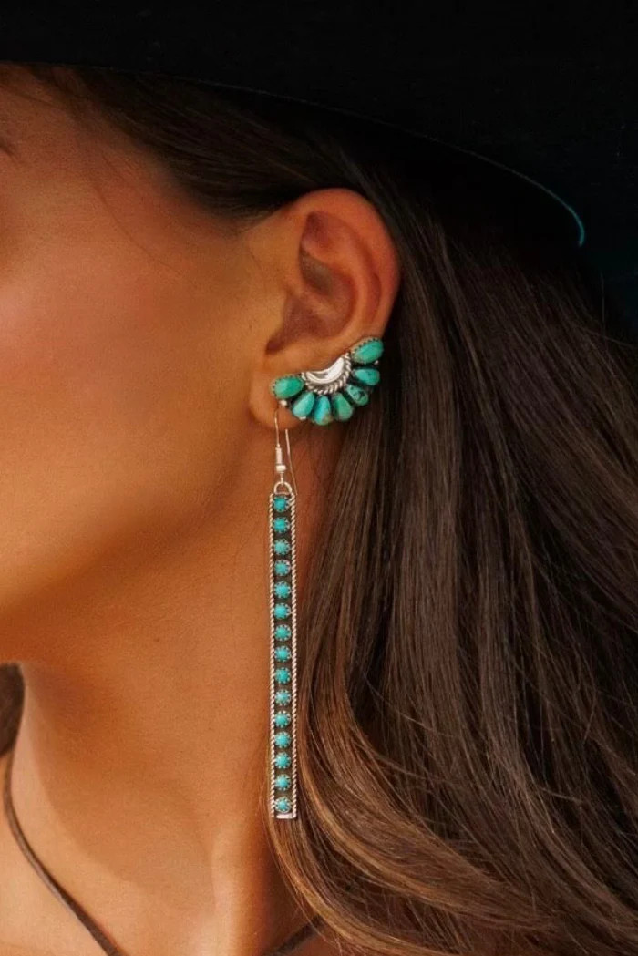 NEW!! "Mirage" Kingman Turquoise Drop Earrings | Glitzy Bella