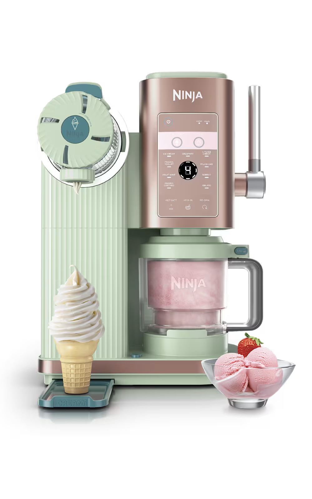 Ninja® CREAMi® Scoop & Swirl 13-in-1 Ice Cream and Soft Serve Maker, Frosted Strawberry Matcha ... | Ninja Kitchen