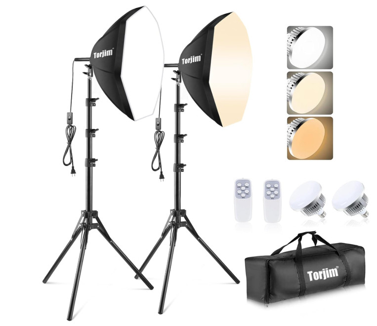 Softbox Lighting Kit - 30"X30" Professional Photography Lighting for Filming, Model Portrait, Product & Fashion Photography 

 