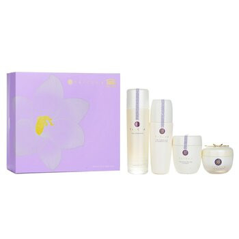 TatchaRitual For Firm Skin Set: Camellia Cleansing Oil 150ml + Essence 150ml + Silk Cream 50ml + Rice Polish 60g 4pcs | Strawberrynet