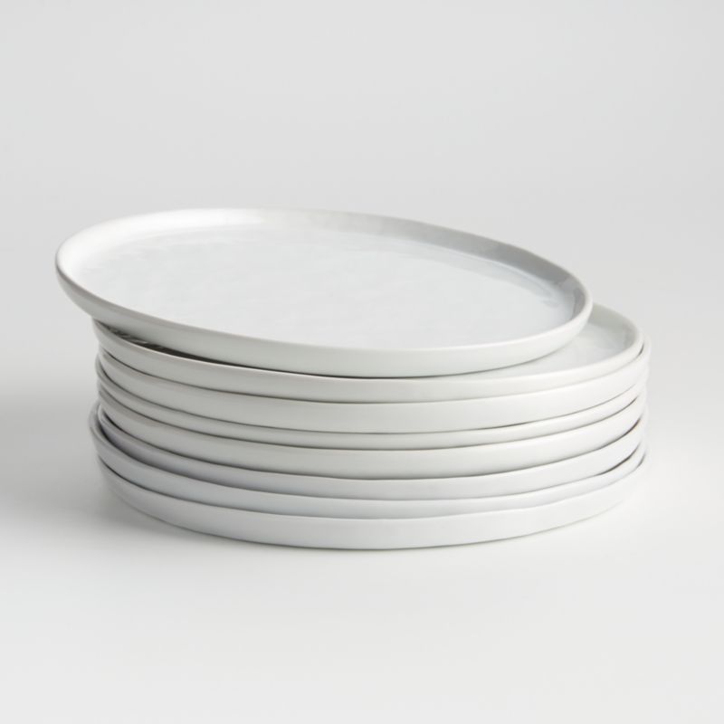 Mercer White Round Ceramic Salad Plates, Set of 8 + Reviews | Crate & Barrel | Crate & Barrel
