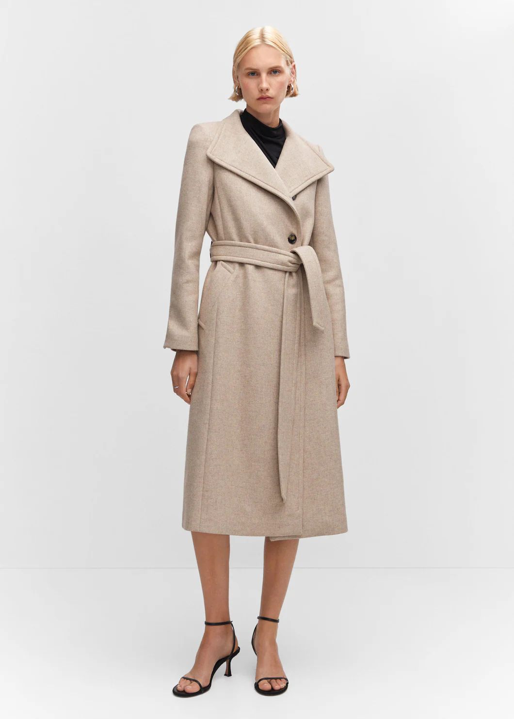 Woolen coat with belt -  Women | Mango USA | MANGO (US)