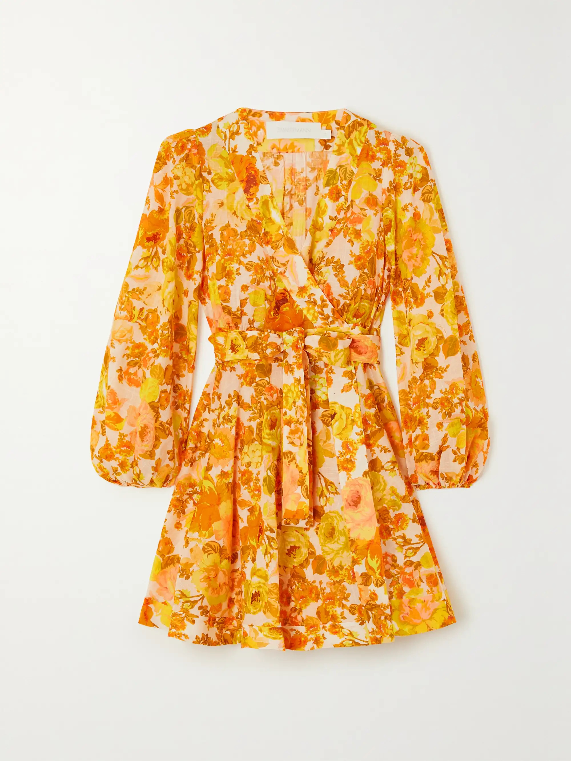 Raie belted floral-print cotton-poplin mini wrap dress | NET-A-PORTER (US)