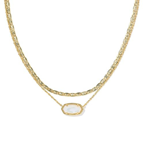 Kendra Scott Elisa Multi Strand Necklace, 14k Gold-Plated Brass, Fashion Jewelry for Women, Ivory Mother of Pearl | Amazon (US)
