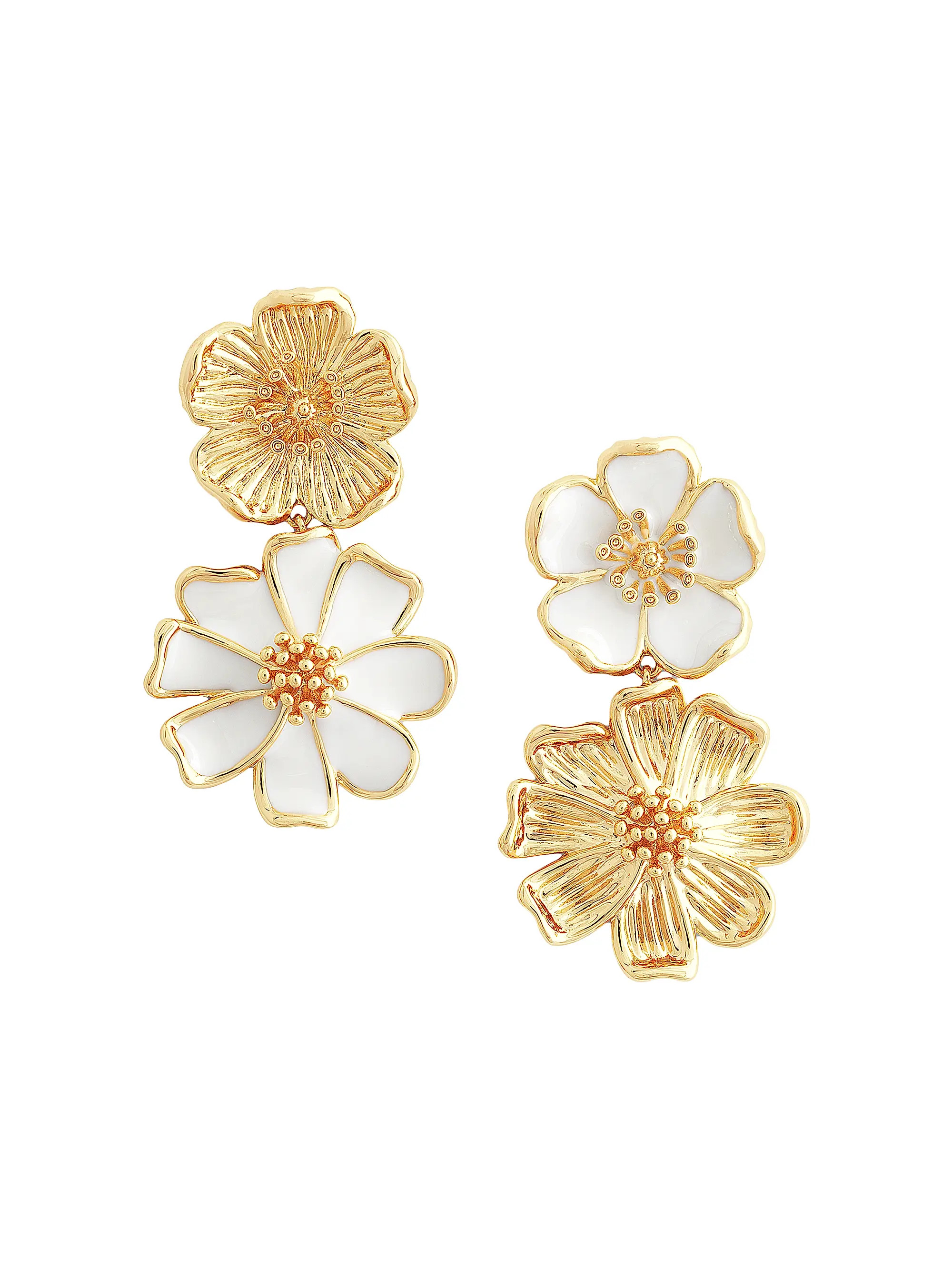 Wildflowers 18K Gold-Plated, Crystal & Enamel Drop Earrings | Saks Fifth Avenue